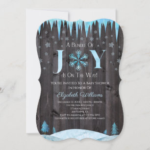 Invitation Ensemble de Joy Snowflake Baby shower d'hiver en b