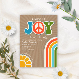 Invitation Ensemble de Joy Super Peace Hippie Baby shower