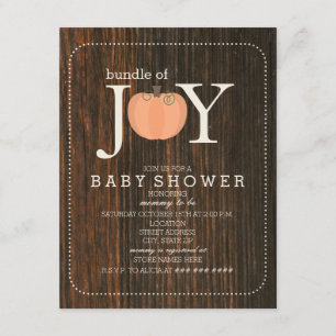 Invitation Ensemble De Joy Wood Inspiré Citrouille Fall Baby