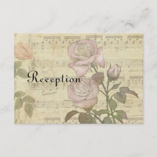 Invitation Ensemble de mariage avec rose vintage et partition