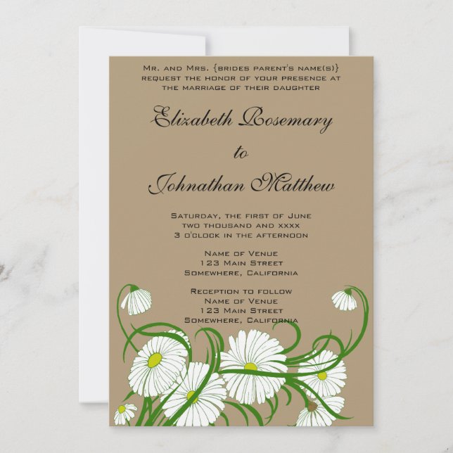 Invitation Ensemble de mariage Fleurs de Marguerite de Gerber (Devant)