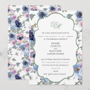 Invitation Ensemble de mariage tendre Basil Green