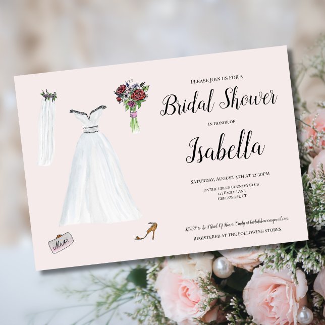 Invitation Ensemble de mode de mariage à l'aquarelle pour la  (Créateur téléchargé)