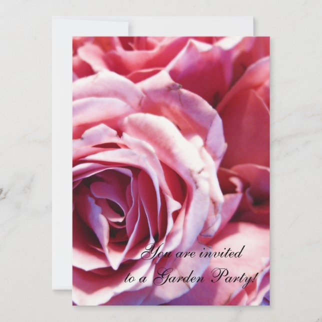 Invitation Ensemble de roses roses vives (Devant)