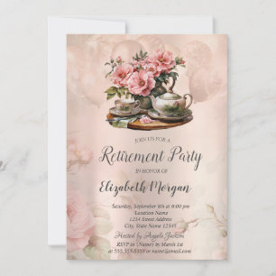 Invitation Ensemble de thé vintage floral Retraite