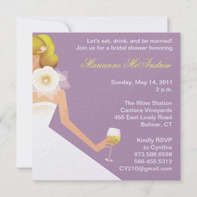 Invitation Ensemble des vins de la marée (lilas) (Devant)