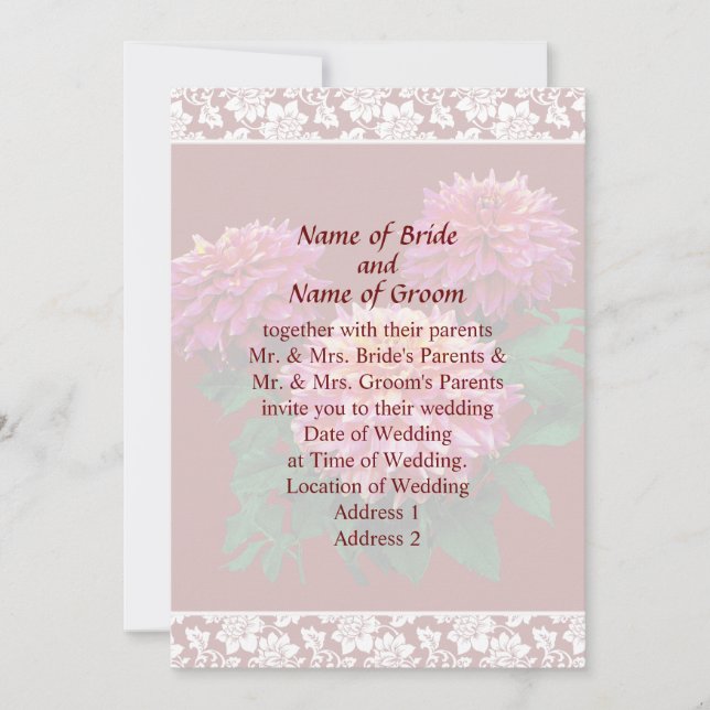 Invitation Ensemble d'invitation de mariage Dahlia Kidds Clim (Devant)