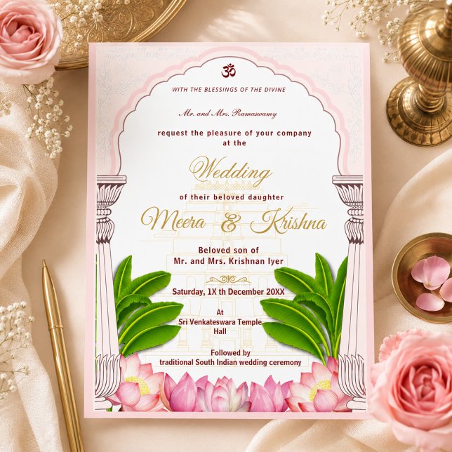 Invitation Ensemble d'invitation de mariage du temple du lotu (Créateur téléchargé)