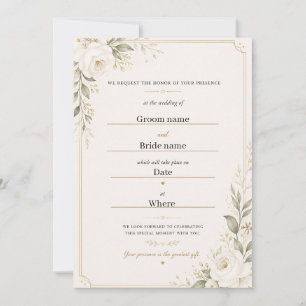 Invitation Ensemble d'invitation de mariage floral élégant