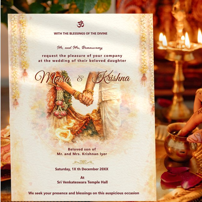 Invitation Ensemble d'invitation de mariage pour temple indie (Créateur téléchargé)