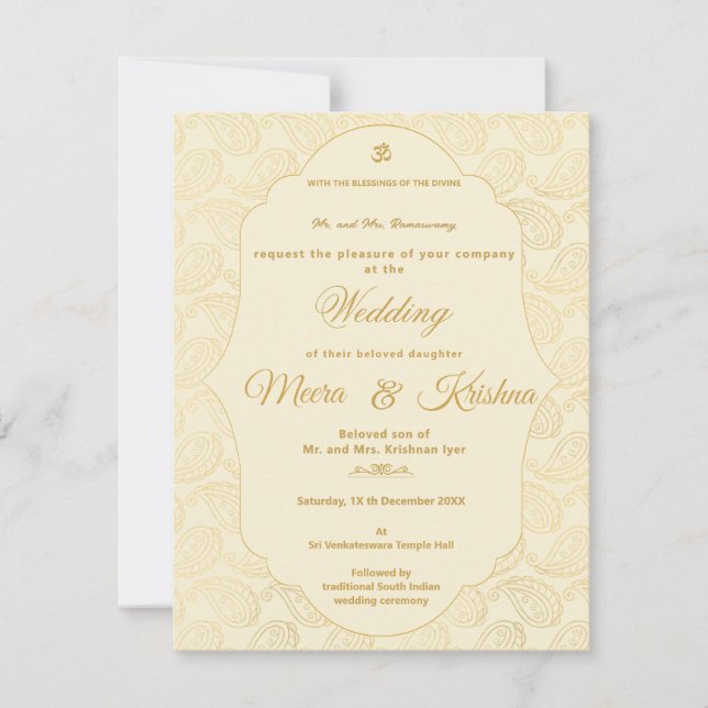 Invitation Ensemble d'invitation de mariage pour temple sud-i (Devant)