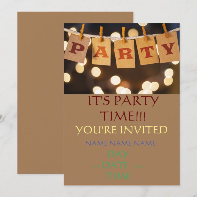 Invitation Ensemble d'invitations anniversaires de enfants (Devant / Derrière)