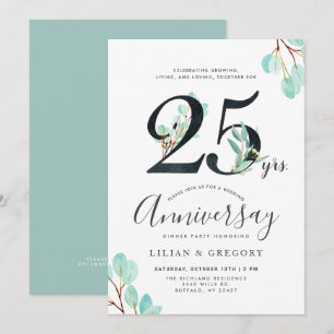Invitation Ensemble en croissance Thème Eucalyptus 25e Annive