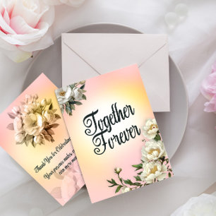 Invitation Ensemble Forever Mariage Coucher de Soleil Rose et