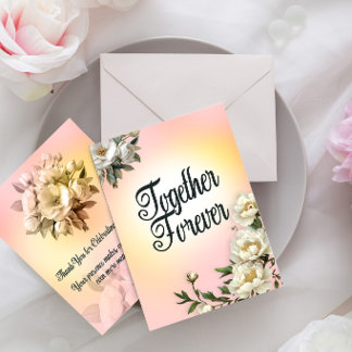 Invitation Ensemble Forever Mariage Coucher de Soleil Rose et