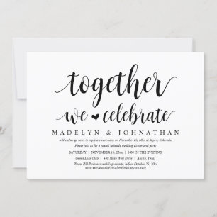 Invitation Ensemble, Nous Fêtons, Mariage Elopement Party