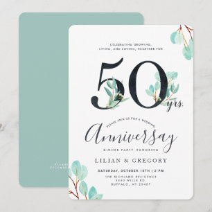 Invitation Ensemble pour le 50e anniversaire - Thème Eucalypt