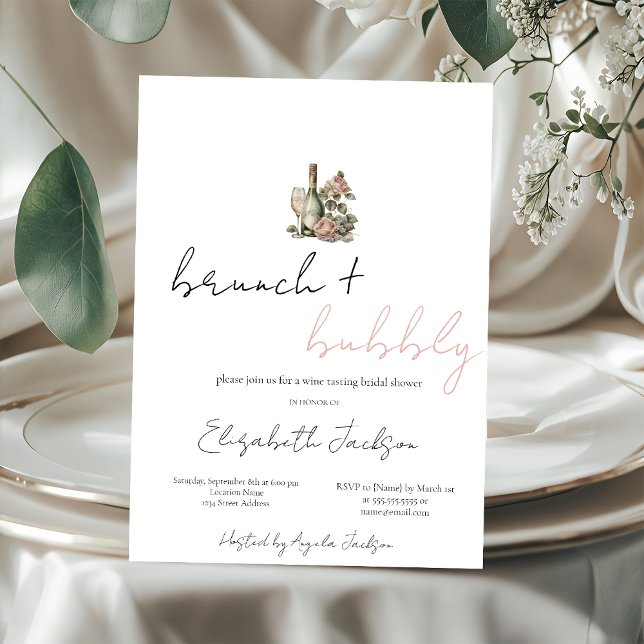 Invitation Ensemble vin floral pailleté pour enterrement de v (Créateur téléchargé)