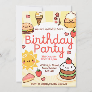 Invitation ensoleillée pour anniversaire.  