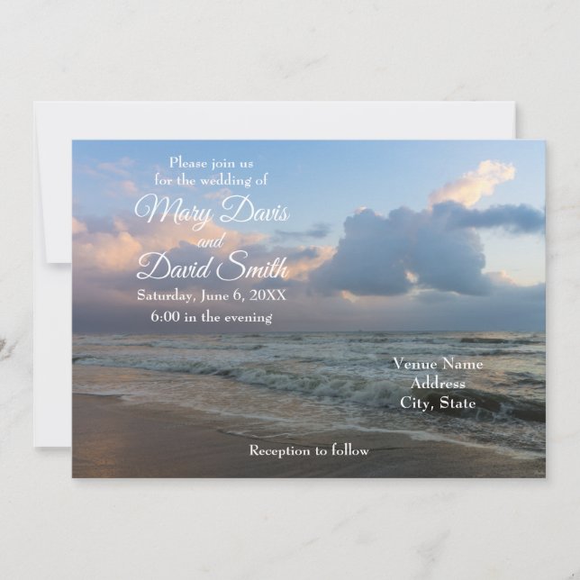 Invitation Entendre Le Mariage Des Vagues (Devant)