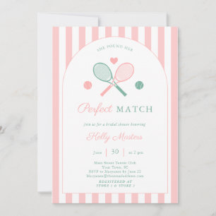 Invitation Enterrée de mariage rose vert Prépa Thème Tennis A
