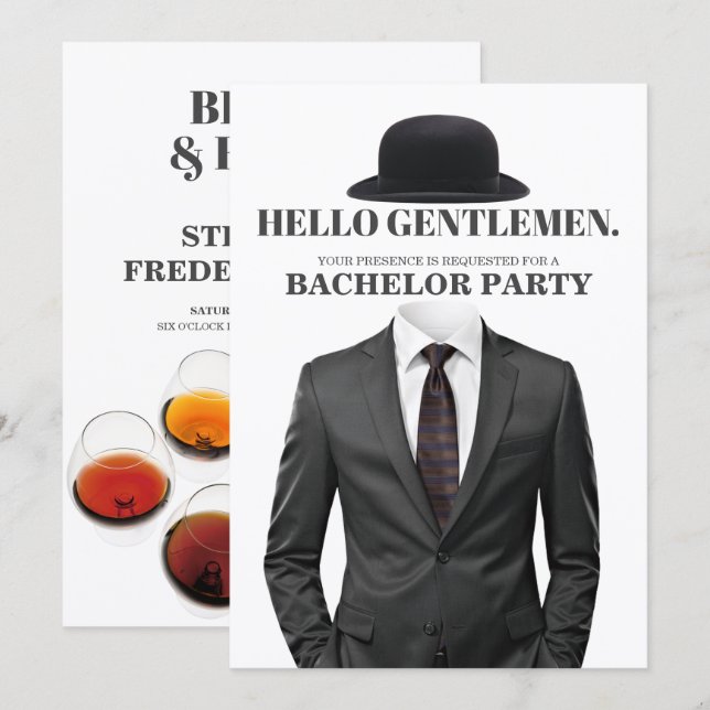 Invitation Enterrement de vie de garçon (Devant / Derrière)