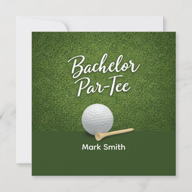 Invitation Enterrement de vie de garçon de golf sur le green  (Devant)
