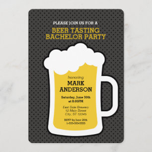 Invitation Enterrement de vie de garçon dégustation de bière