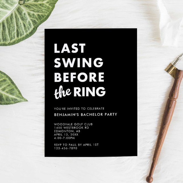 Invitation Enterrement de Vie de Garçon Dernier Tour de Swing (Créateur téléchargé)