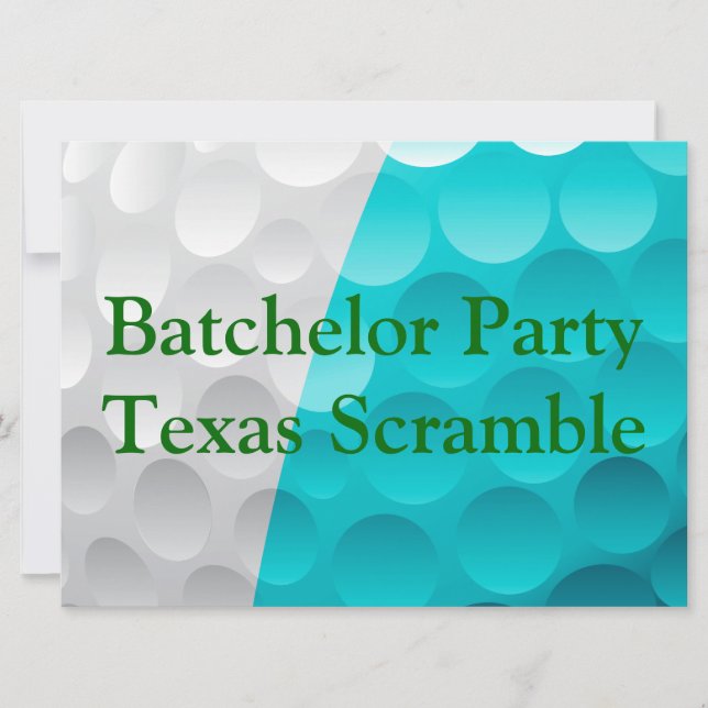 Invitation Enterrement de vie de garçon Golfeur Golf Golf sur (Devant)