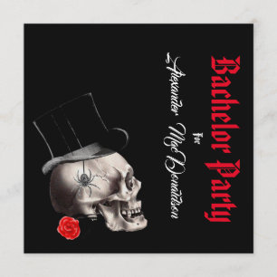 Invitation Enterrement de vie de garçon gothique, rock ou mot