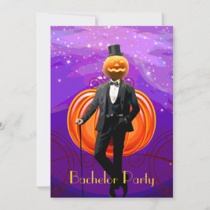 Invitation Enterrement de vie de garçon Halloween avec le mar