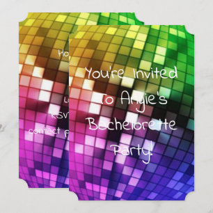 Invitation enterrement de vie de garçon miroir boule arc-en-c