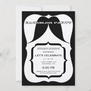 Invitation Enterrement de vie de garçon Moustache de Monsieur