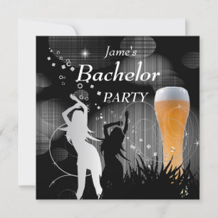 Invitation Enterrement de vie de garçon Verre à bière blanc o