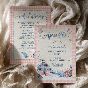 Invitation Enterrement de vie de jeune fille Après-Ski Gingha
