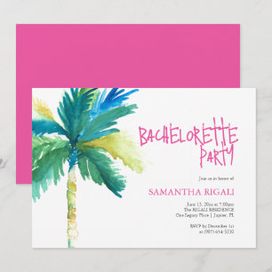 Invitation Enterrement de Vie de Jeune Fille Aquarelle Arbre 