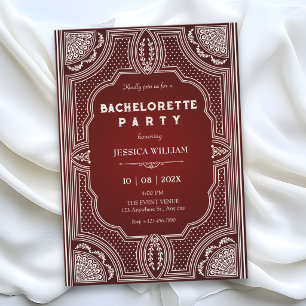 Invitation Enterrement de vie de jeune fille art déco vintage