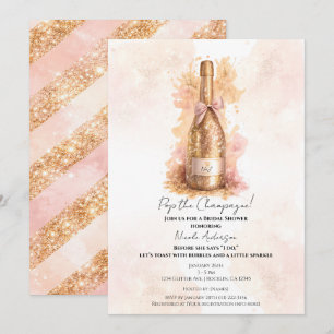 Invitation Enterrement de vie de jeune fille au champagne pét