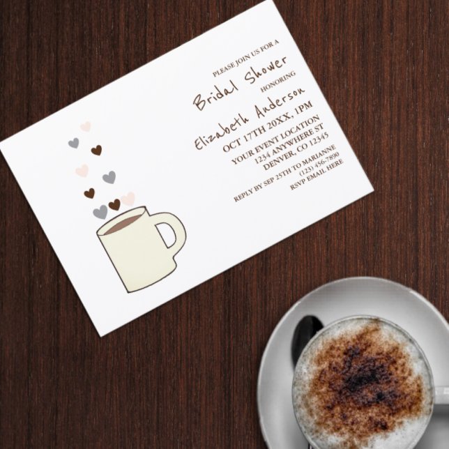 Invitation Enterrement de vie de jeune fille autour du café (Créateur téléchargé)