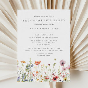 Invitation Enterrement de vie de jeune fille aux fleurs sauva