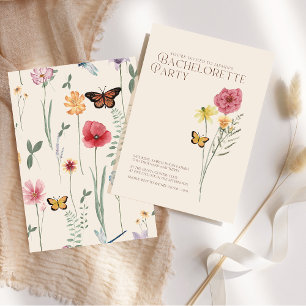 Invitation Enterrement de vie de jeune fille aux fleurs sauva