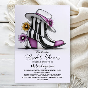 Invitation Enterrement de vie de jeune fille avec des bottes