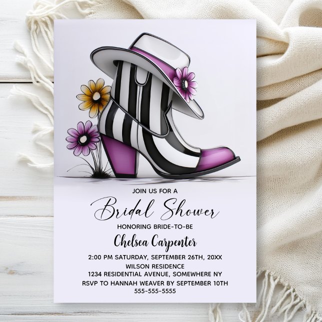 Invitation Enterrement de vie de jeune fille avec des bottes  (Créateur téléchargé)