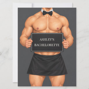 Invitation Enterrement de vie de jeune fille avec un majordom