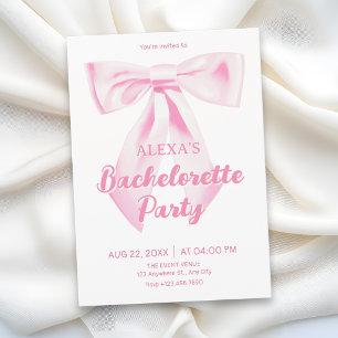 Invitation Enterrement de vie de jeune fille avec un nœud ros
