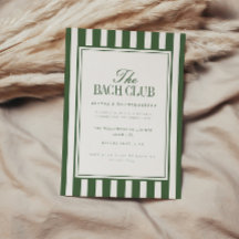 Enterrement de vie de jeune fille "Bach Club" vert
