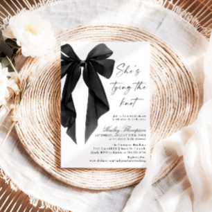 Invitation Enterrement de vie de jeune fille Black Bow She's