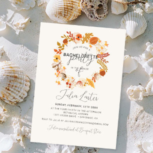 Invitation Enterrement de vie de jeune fille Bohème Séchée Fl