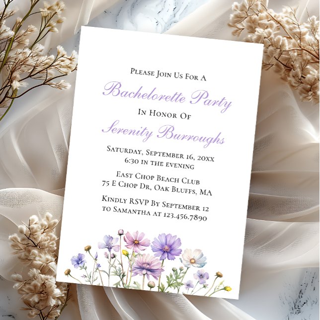 Invitation Enterrement de vie de jeune fille Boho Wildflowers (Créateur téléchargé)